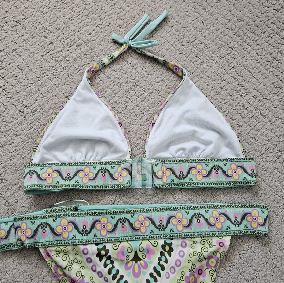 Victoria's Secret Green Tribal Print Bikini 2 Piece Swimsuit Bathing Suit Size M - Picture 9 of 9